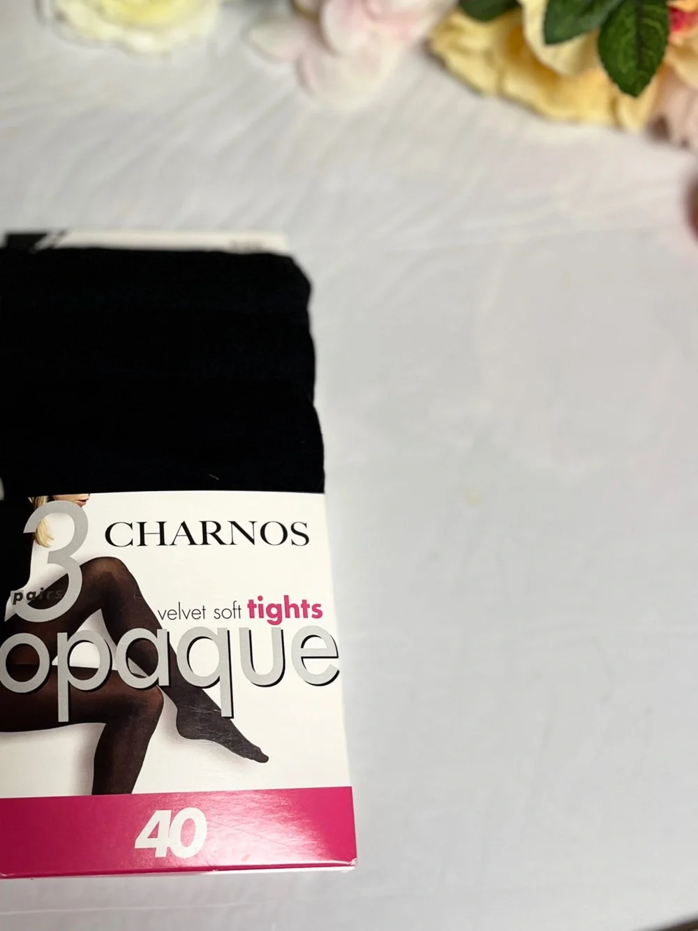 Charnos Velvet Soft Opaque Tights 3 Pair Black M/L 40 Denier NWT